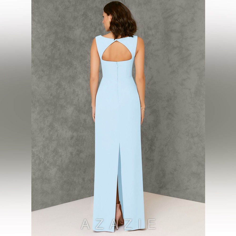 Azazie Flori Maxi Dress in Sky Blue
